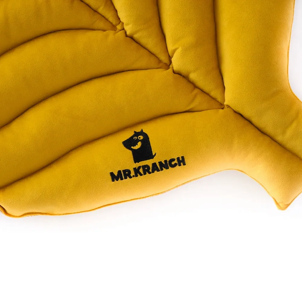Mr.Kranch Лежанка двухстороняя c имитацией кожи Листочек, охра