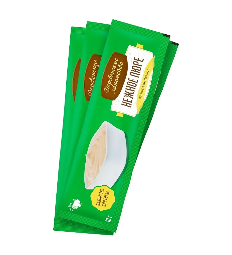 Деревенские лакомства для собак Нежное пюре из мяса индейки