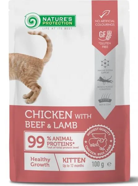 Nature"s Protection Healthy Growth Kitten (Курица, говядина, ягненок), 100 г
