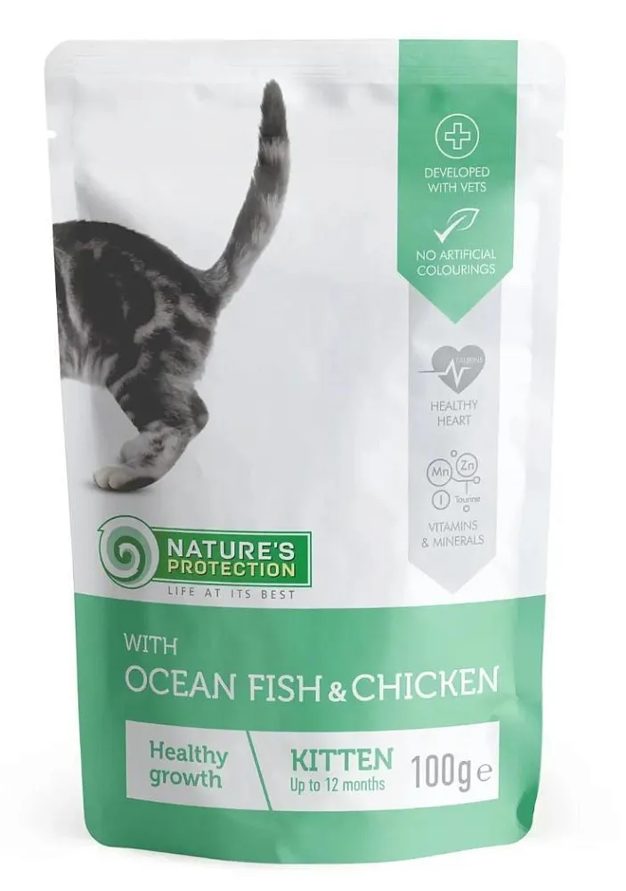 Nature's Protection Консервы Kitten (Океаническая рыба, курица)