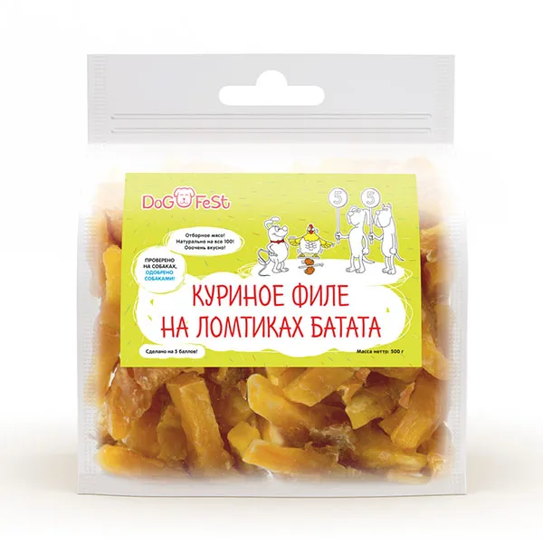 Dog Fest Куриное филе на ломтиках батата