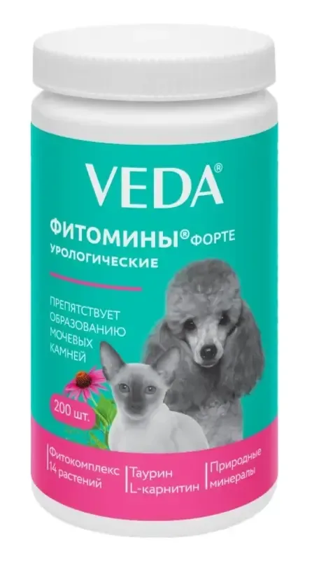VEDA Фитомины Форте урологические собакам и кошкам