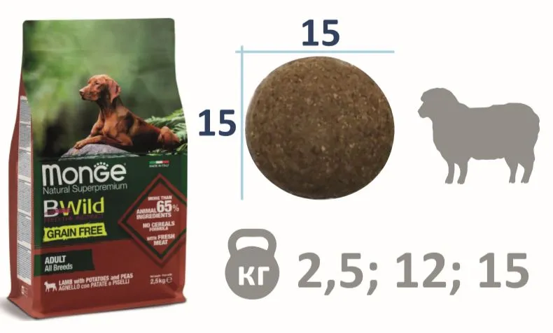 Monge Dog BWild Grain Free Adult All Breeds (Ягненок)