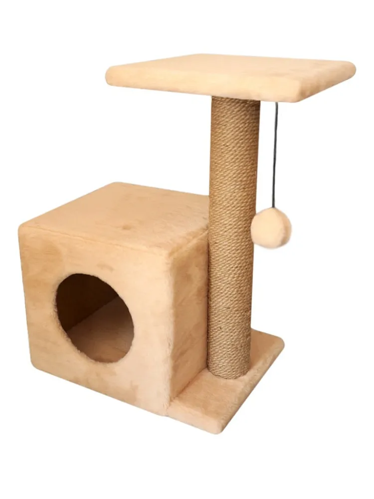 Cat House Когтеточка "Домик с боковой полкой", 58 см, джут