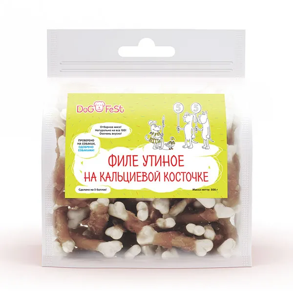 Dog Fest Филе утиное на кальциевой косточке, 500 г