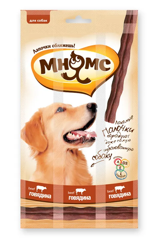 Мнямс Лакомые палочки с говядиной для собак, 45 г