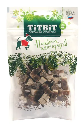 Косточки мясные ТИТБИТ для собак с индейкой и творогом