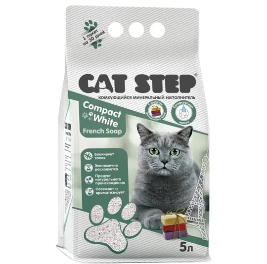 Cat Step Наполнитель белый Compact White French Soap