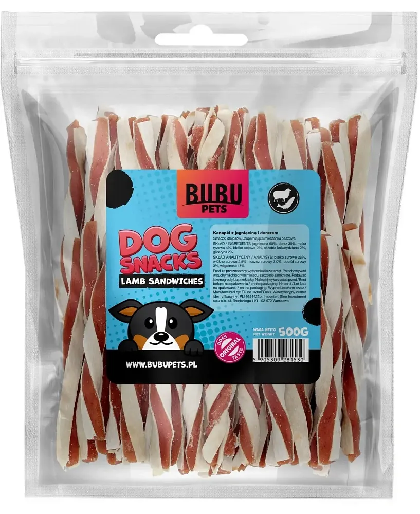 Bubu Pets Сэндвич с ягненком и треской