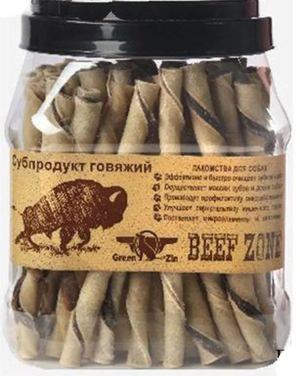 GreenQZin Телячий твистер из кожи и мяса