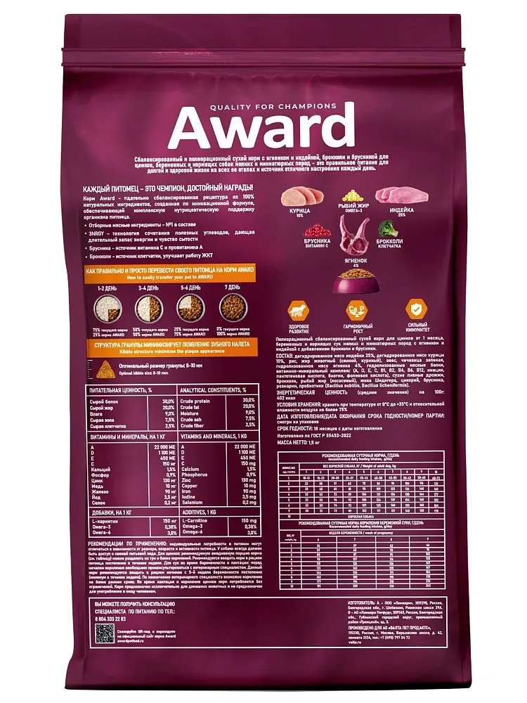 Award Puppy Small (Ягненок, индейка)