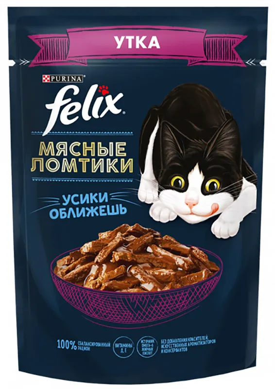 Felix Мясные ломтики для кошек (Утка в соусе), 75 г
