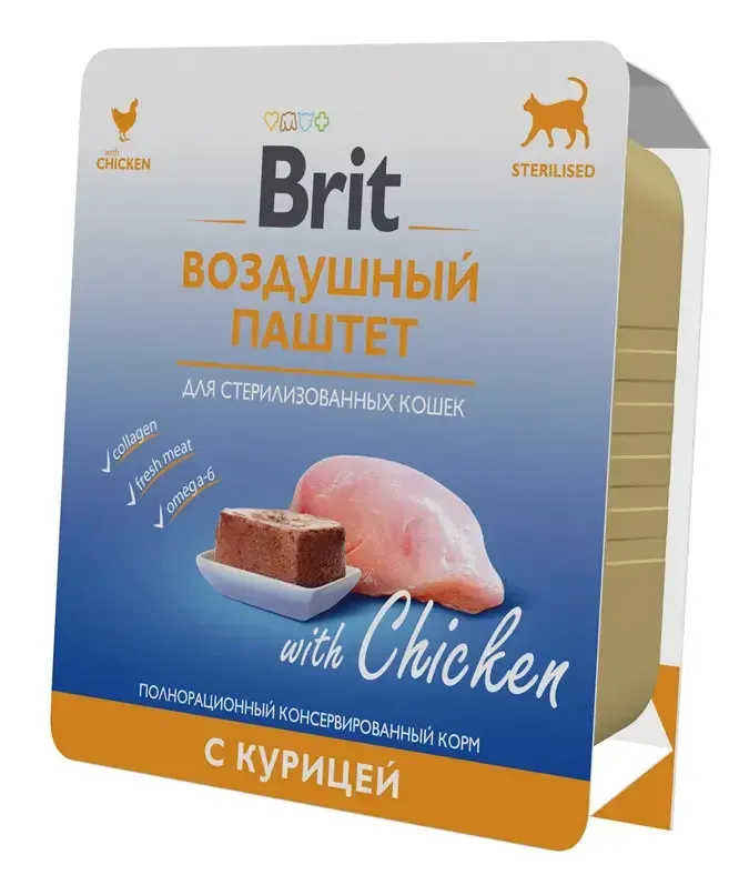 Brit Premium Воздушный паштет для стерилизованных кошек (Курица), 100 г