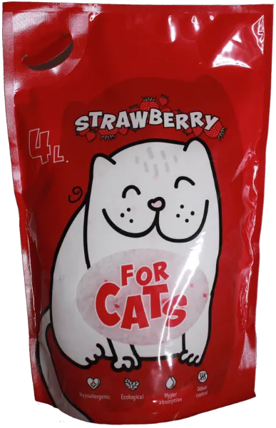 FOR CATS Наполнитель силикагелевый (клубника)