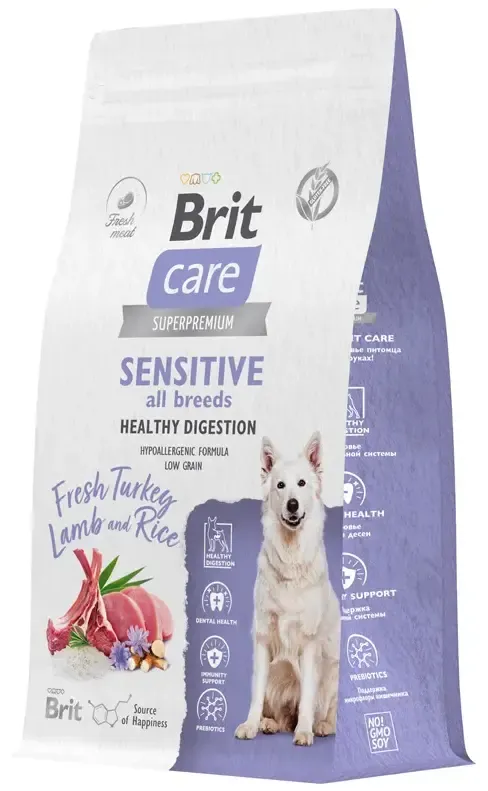 Корм Brit Care Dog Adult Sensitive Healthy Digestion (Индейка, ягненок) для собак