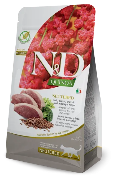 Корм Farmina N&D GF Quinoa Cat Neutered (Утка, брокколи, спаржа) для кошек