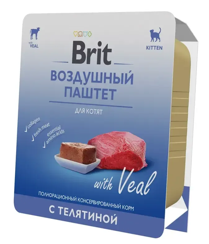 Brit Premium Воздушный паштет для котят (Телятина), 100 г