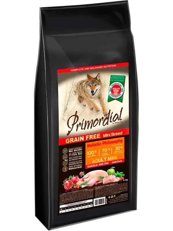 Primordial Dog Adult Mini (Утка, перепел) 6 кг