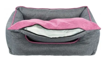 Ортопедический лежак "TRIXIE", "Junis", темно-серый/розовый