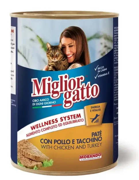 Miglior Gatto Паштет с курицей и индейкой (консервы), 400 г