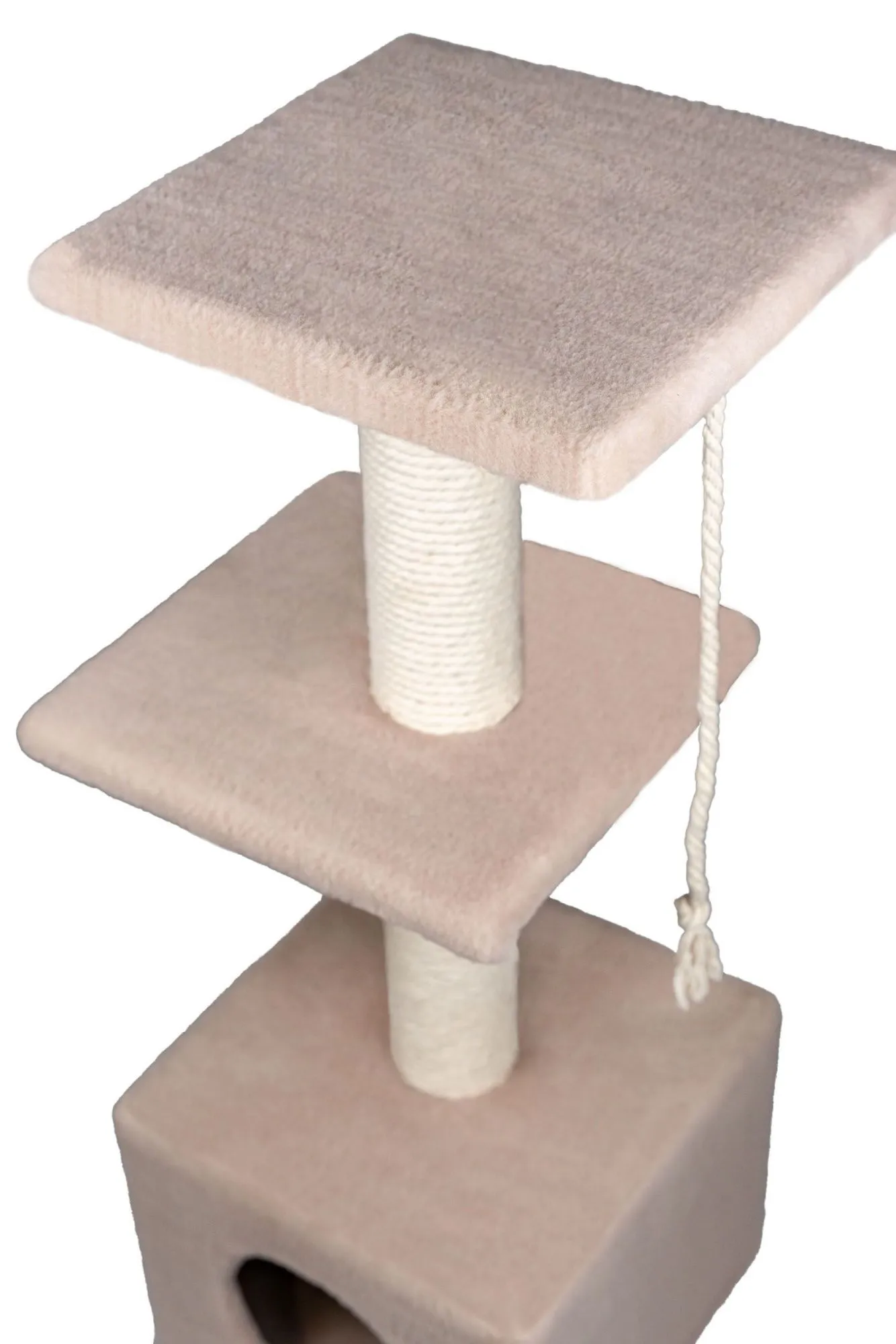 Cat House Когтеточка "Домик с 2-мя полками", 100 см, хлопок