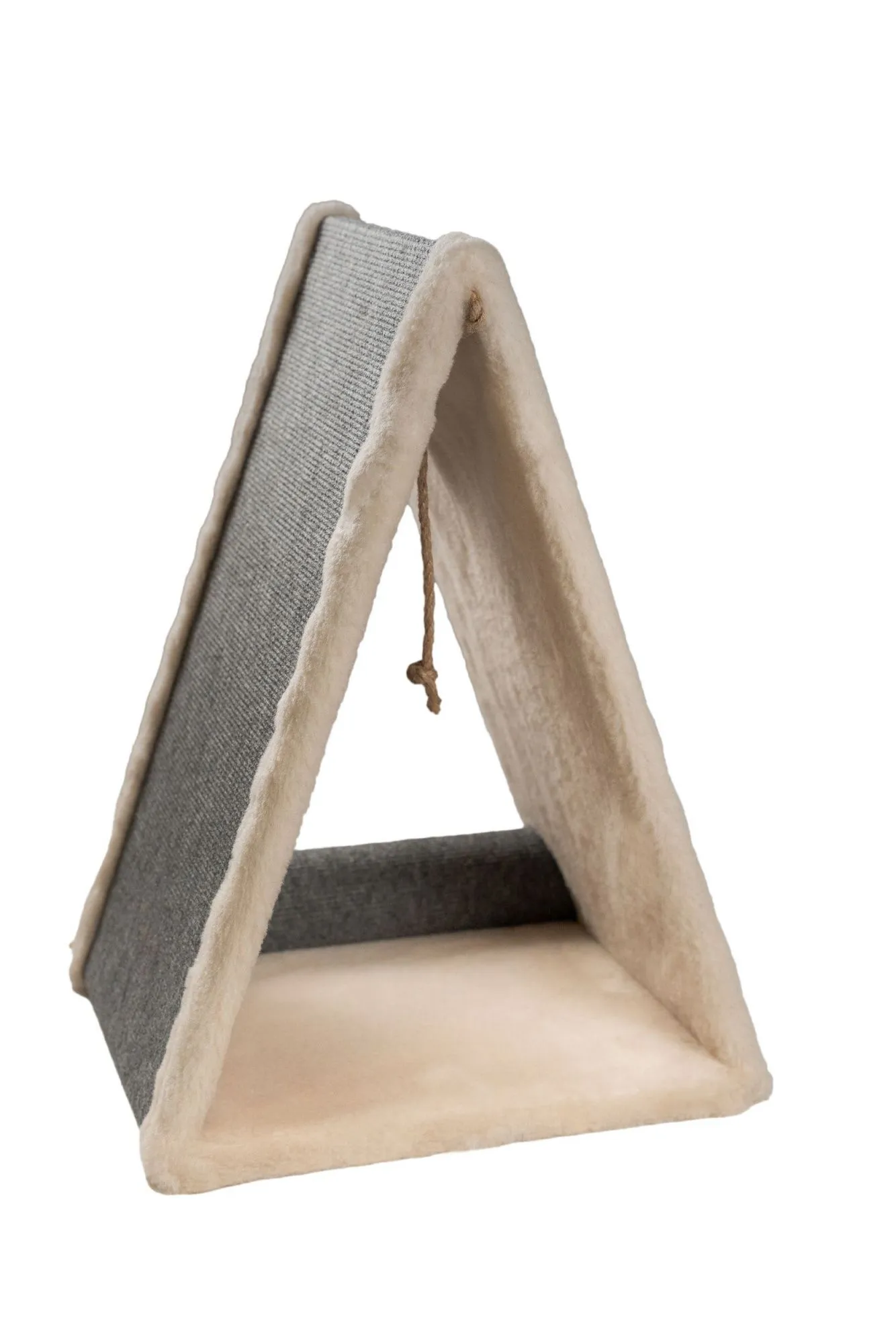 Cat House Когтеточка треугольная, 55 см, ковролин, бежевая