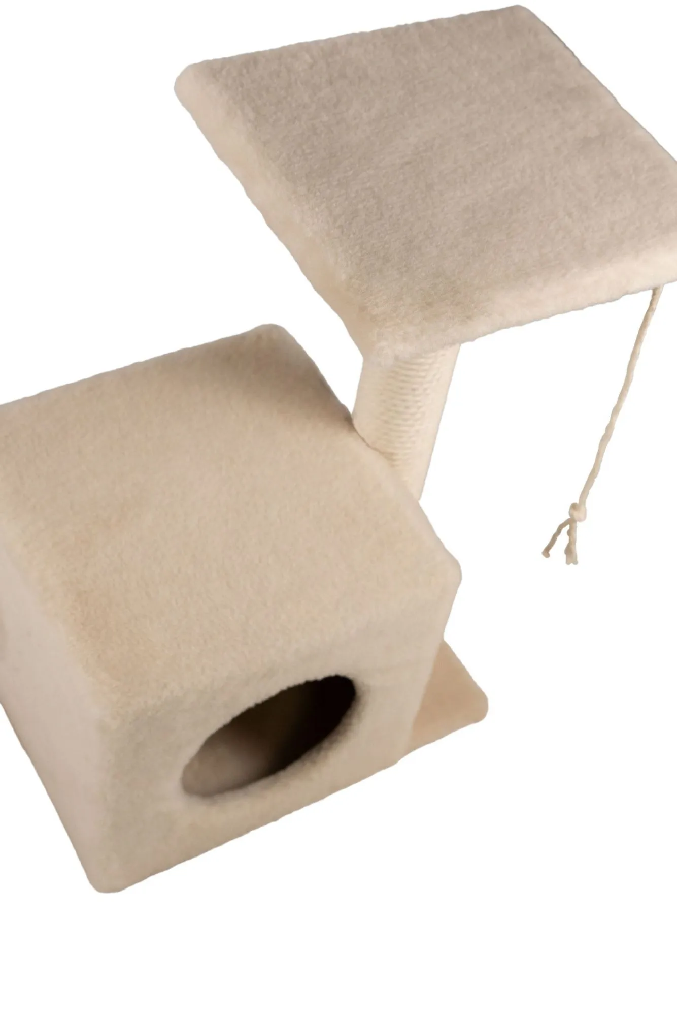 Cat House Когтеточка "Домик с боковой полкой", 58 см, хлопок