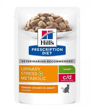 Hill"s Prescription Diet c/d Multicare Stress + Metabolic для кошек, с курицей, 85 г