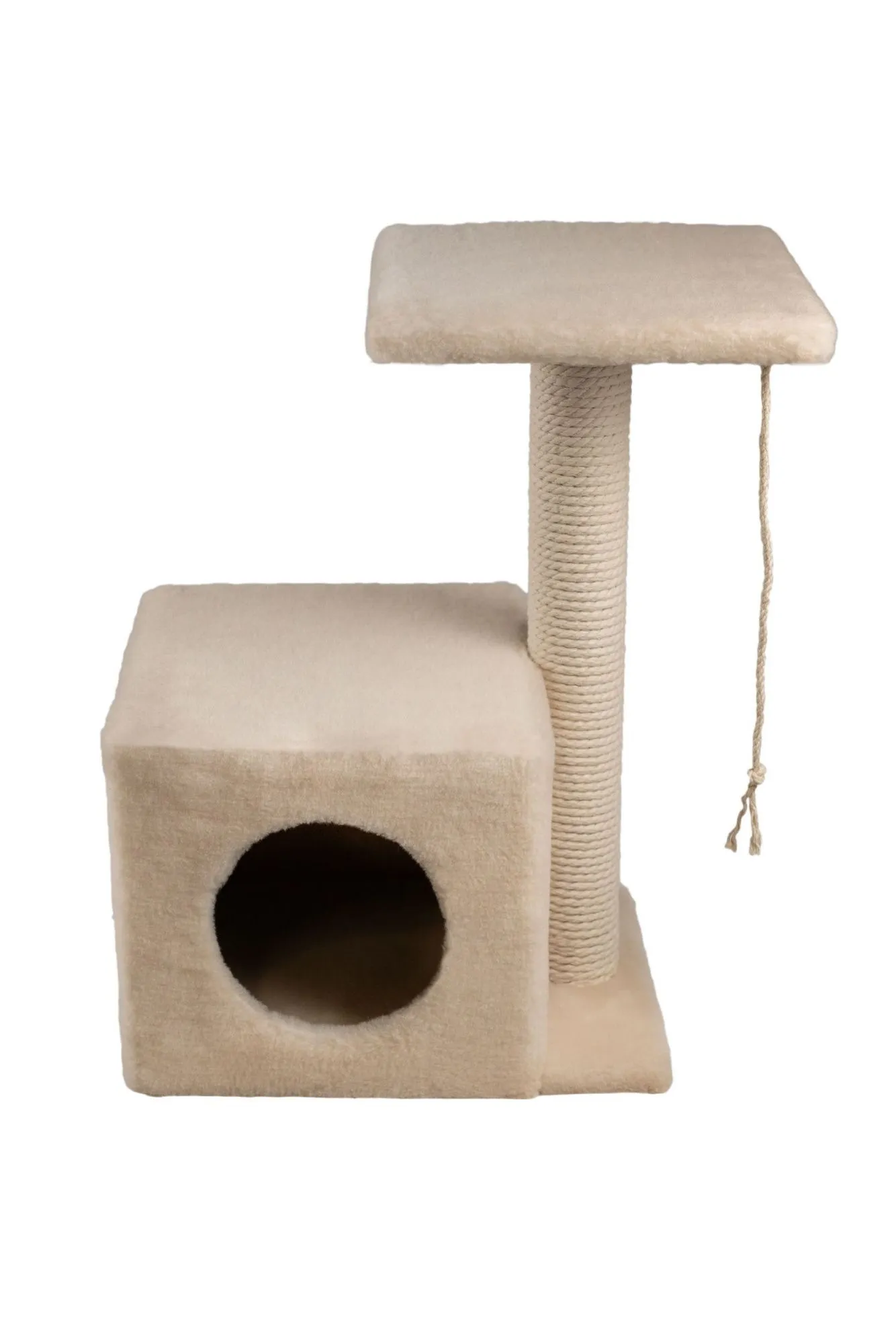 Cat House Когтеточка "Домик с боковой полкой", 58 см, хлопок