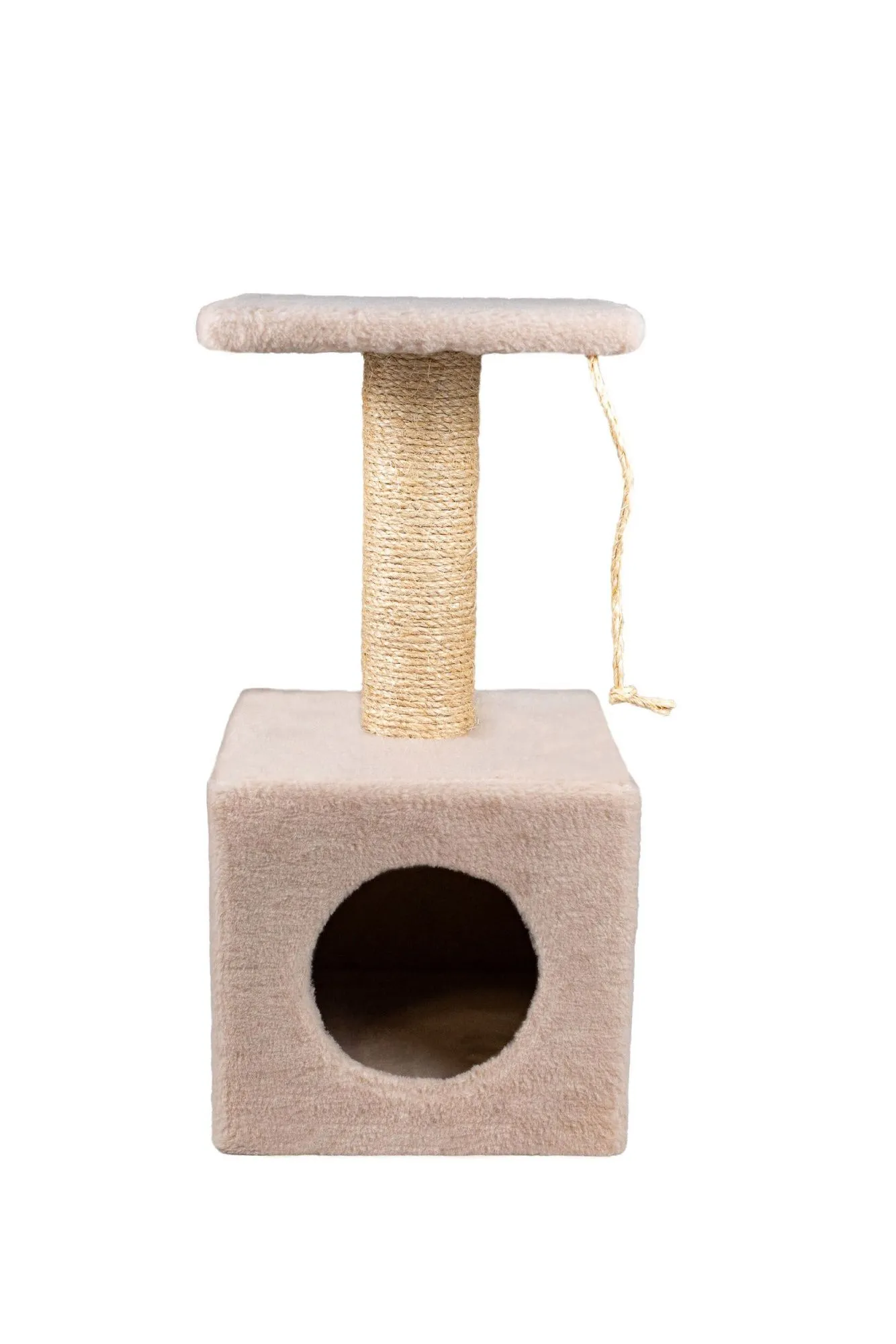 Cat House Когтеточка "Домик с полкой", 65 см, сизаль
