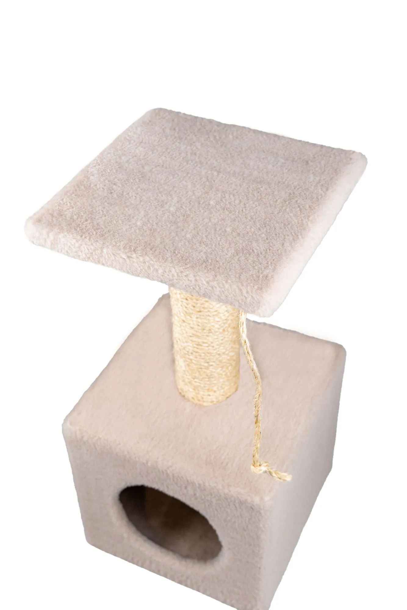 Cat House Когтеточка "Домик с полкой", 65 см, сизаль