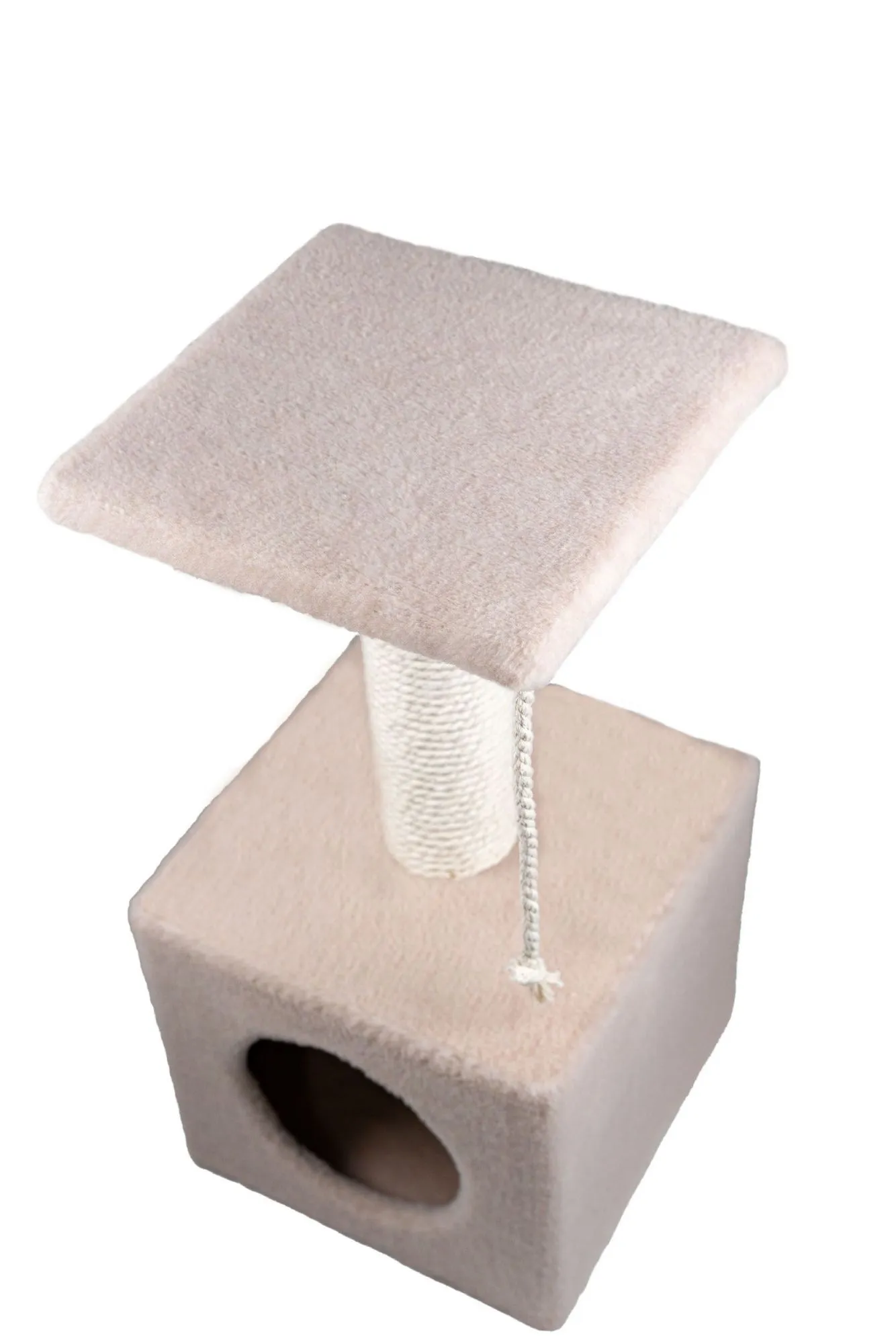 Cat House Когтеточка "Домик с полкой", 65 см, хлопок