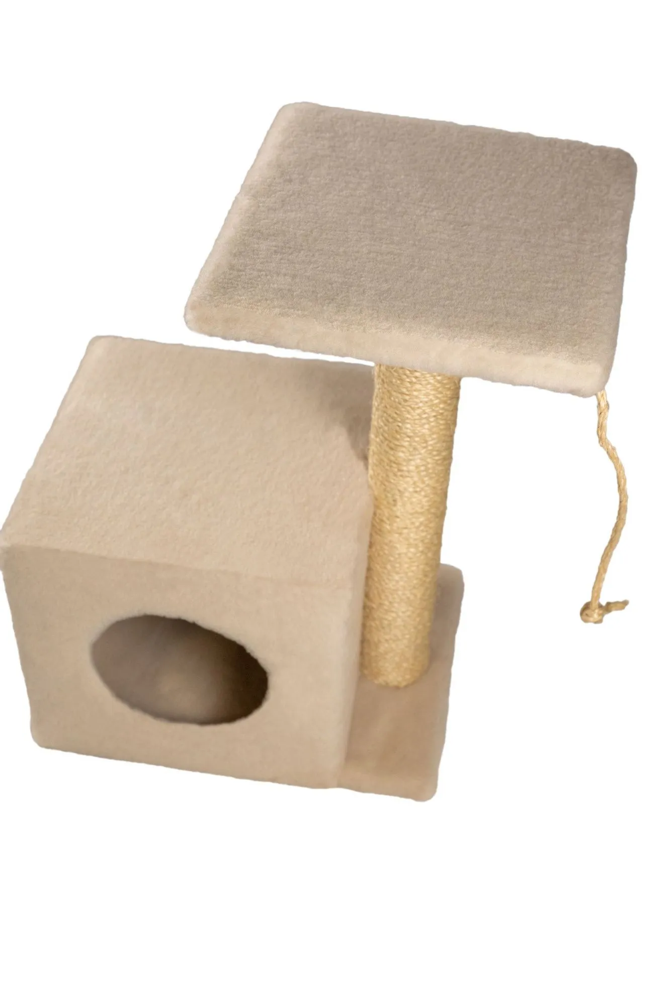 Cat House Когтеточка "Домик с боковой полкой", 58 см, сизаль