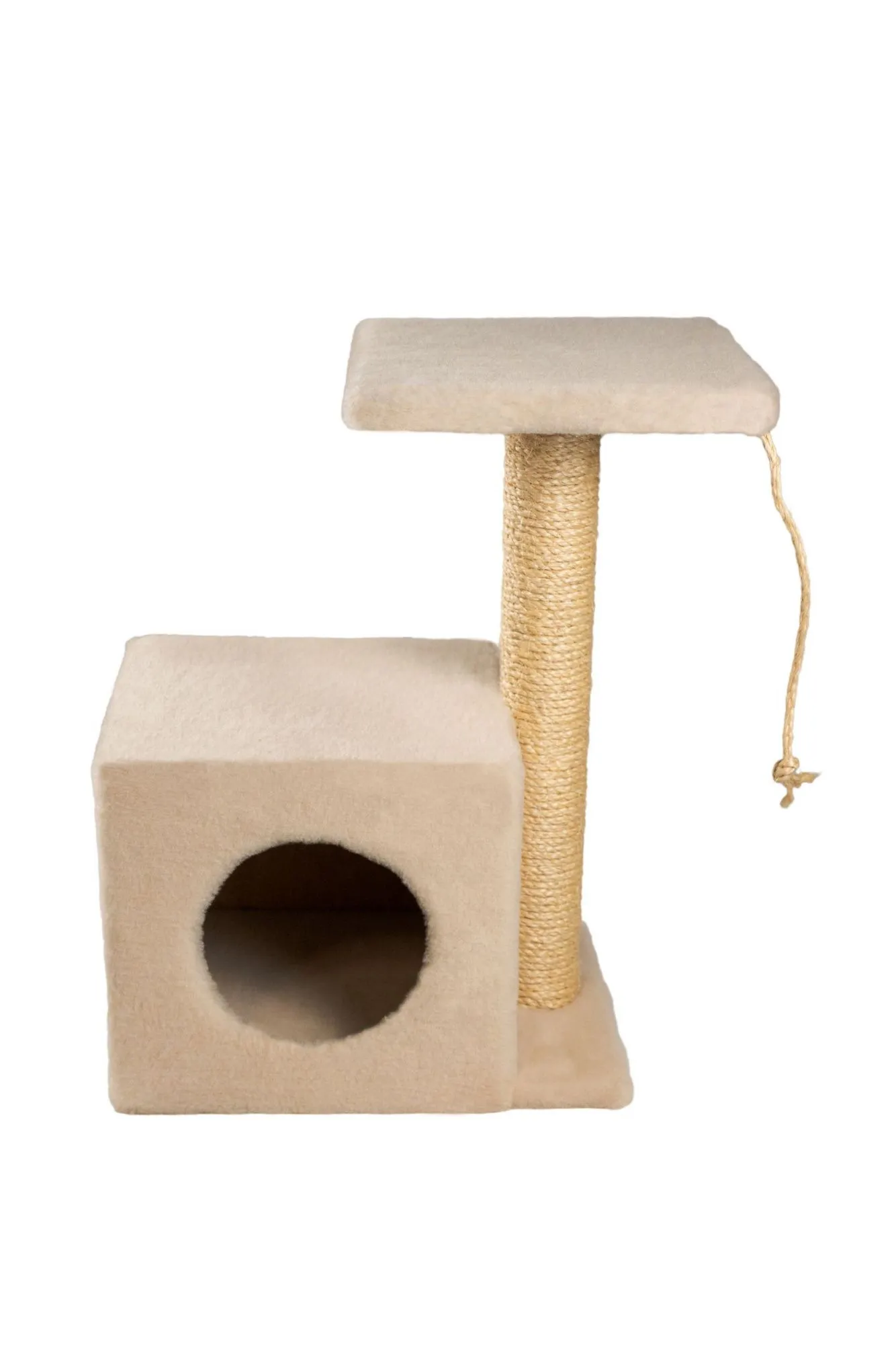 Cat House Когтеточка "Домик с боковой полкой", 58 см, сизаль