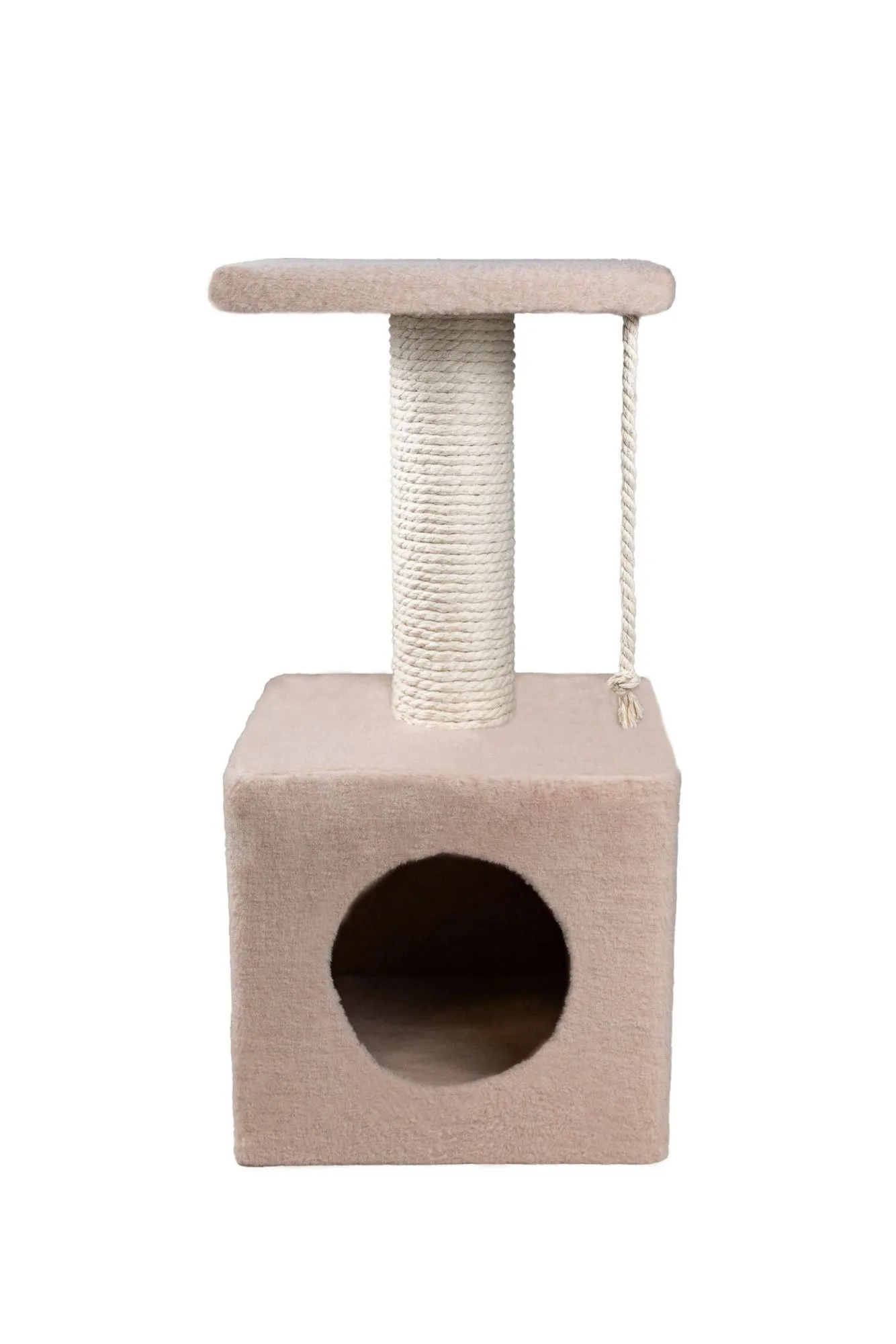 Cat House Когтеточка "Домик с полкой", 65 см, хлопок