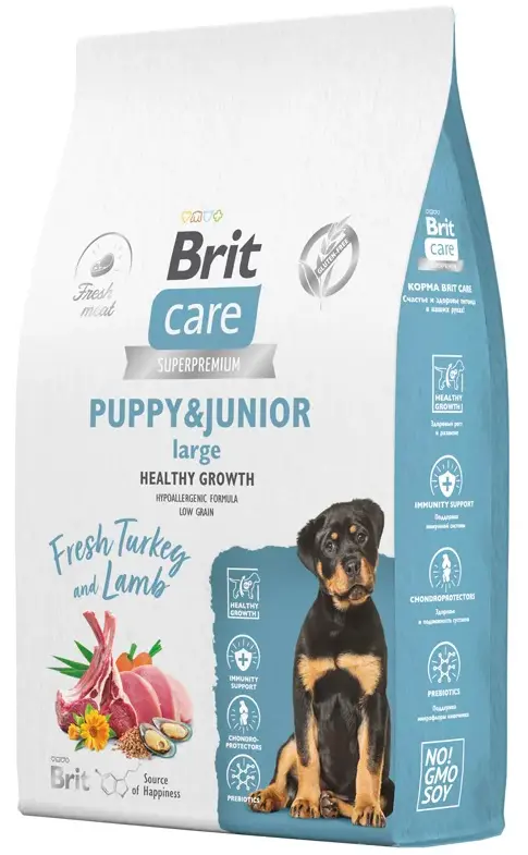 Brit Care Dog Puppy&Junior L Healthy Growth (Индейка, ягненок)
