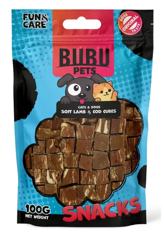 Bubu Pets Косточки из баранины и трески, мягкие, 100 г