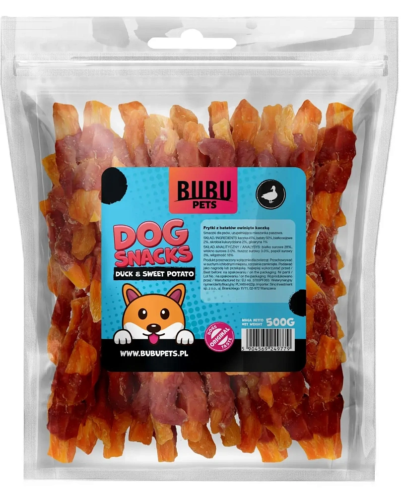 Bubu Pets Картофель фри из сладкого картофеля, завернутый в утку, 500 г